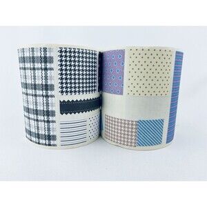 Lot Of 2 Mrs Grossman’s Fabric Stickers Roll‎ Swatches - Basic Black Oxford Blue